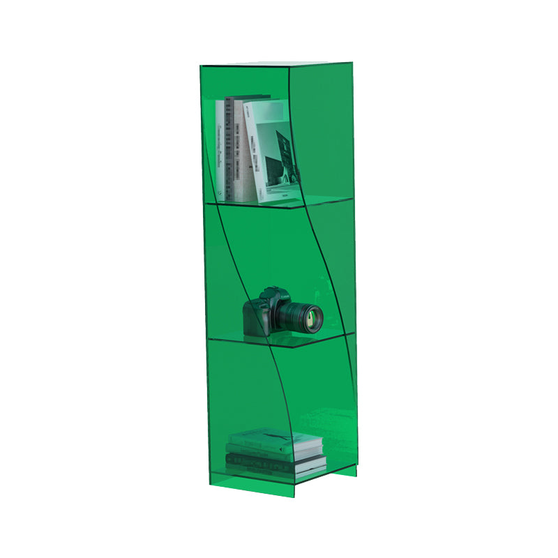 Modern Style Closed Back Bookcase Standard Acrylic Bookshelf with Shelves