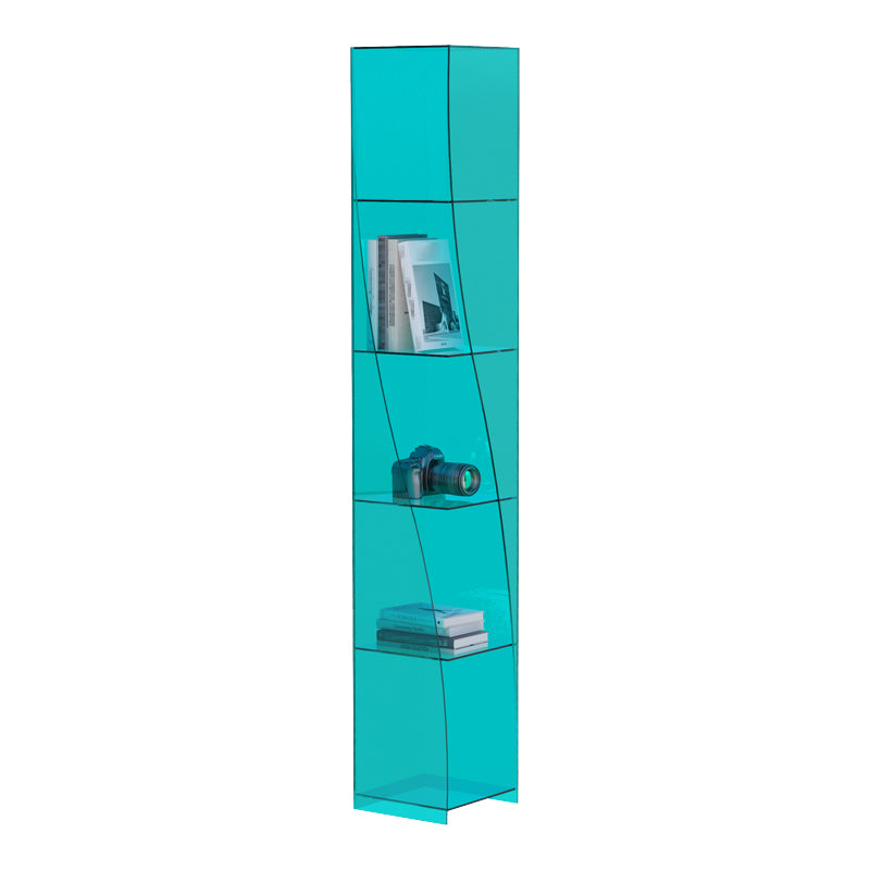 Modern Style Closed Back Bookcase Standard Acrylic Bookshelf with Shelves