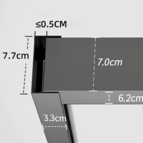 Simple In-line Shower Bath Door Glass and Metal Bathroom Shower Door