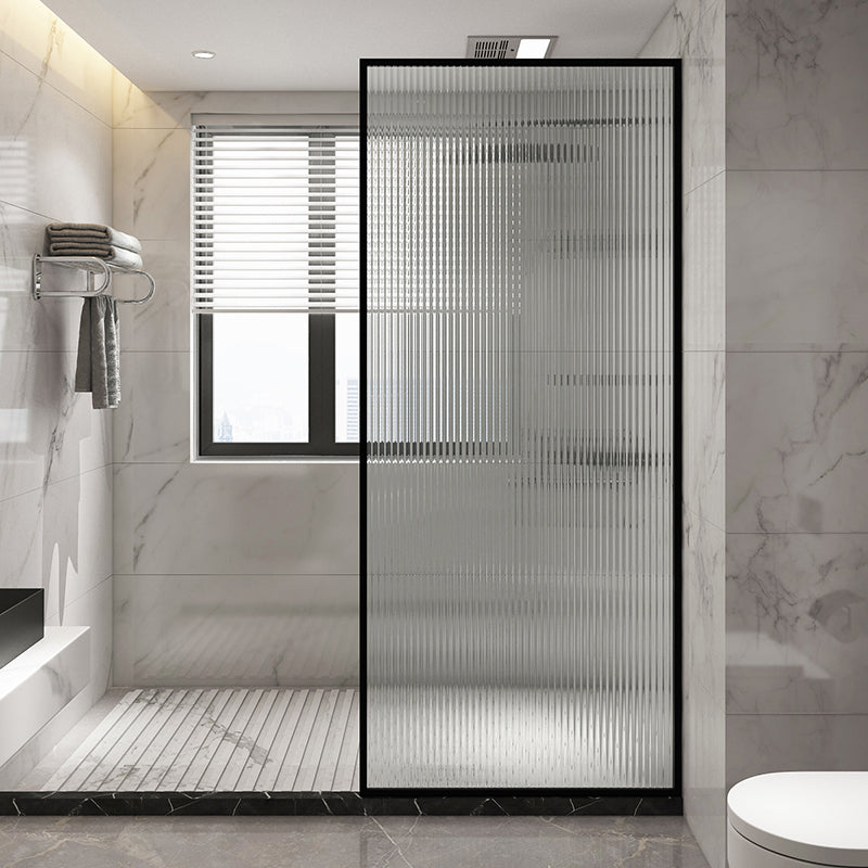 Metal and Glass Shower Door Simple Inline Black Shower Bath Door