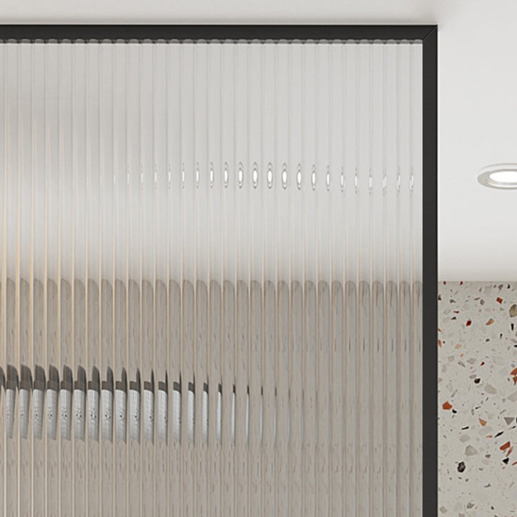 Metal and Glass Shower Bath Door Simple Inline Black Shower Door