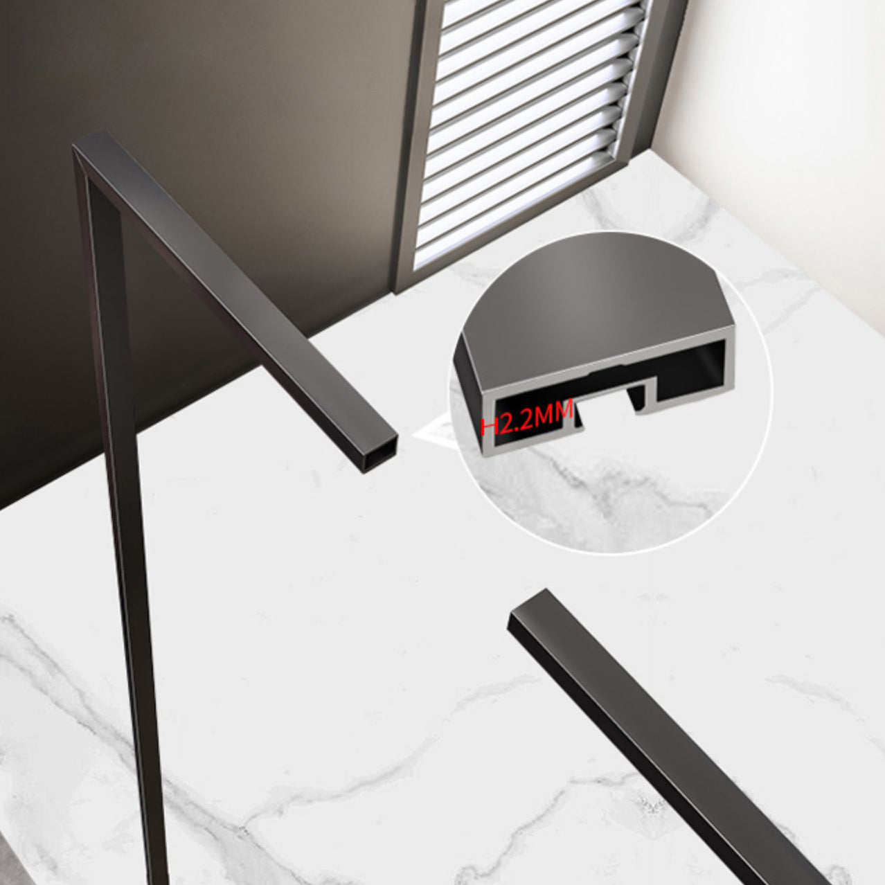 Metal and Glass Shower Bath Door Simple Inline Black Shower Door