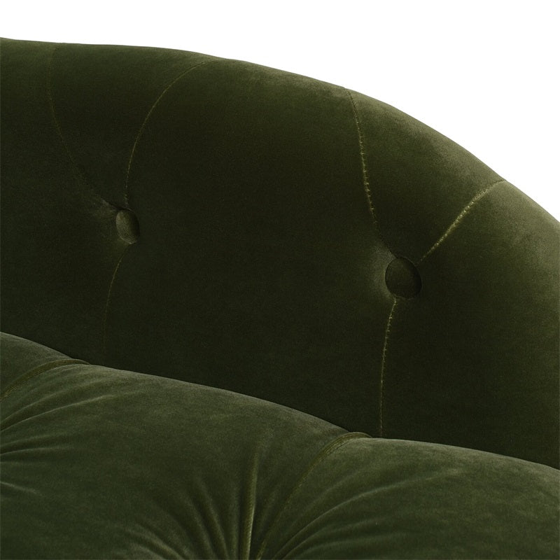 Velvet Rolled Arms Chaise Luxury Solid Wood Chaise for Living Room