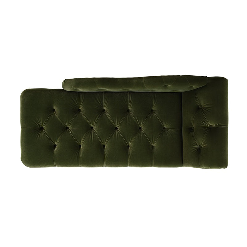 Velvet Rolled Arms Chaise Luxury Solid Wood Chaise for Living Room