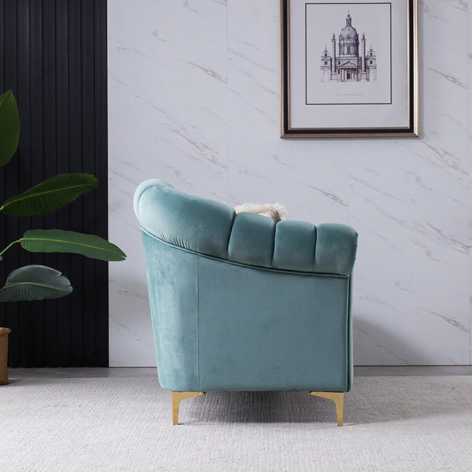 Luxury Style Velvet Chaise Lounge Bedroom Rolled Arms Chaise