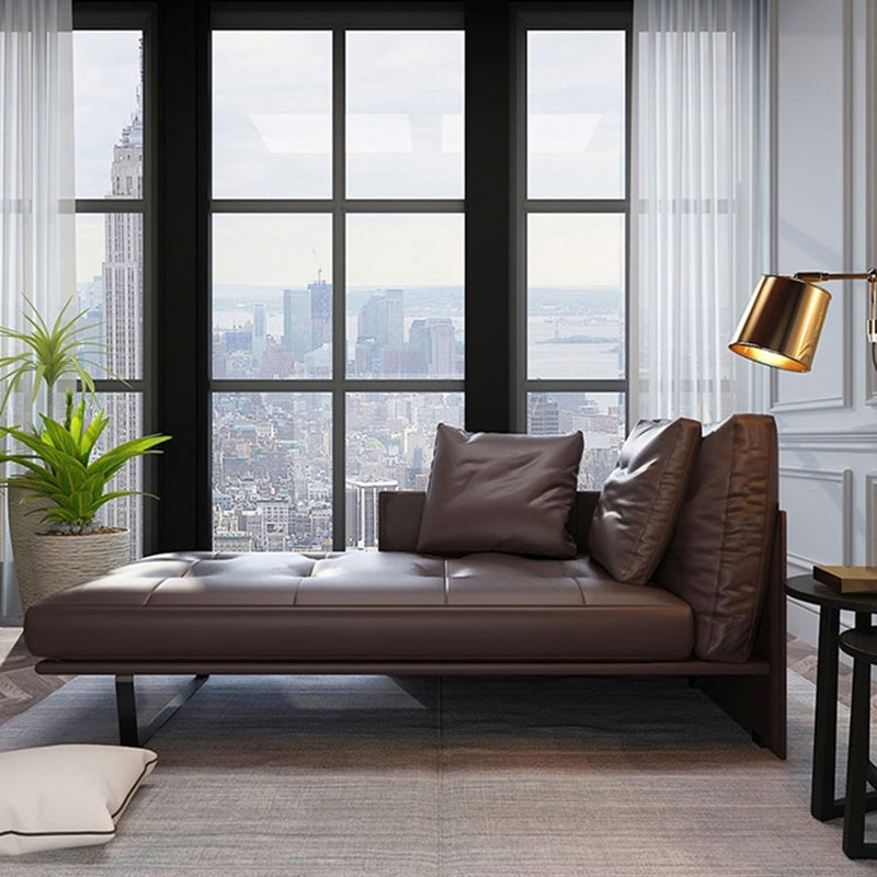 Modern Style Chaise Bedroom Living Room Square Arms Solid Color Chaise