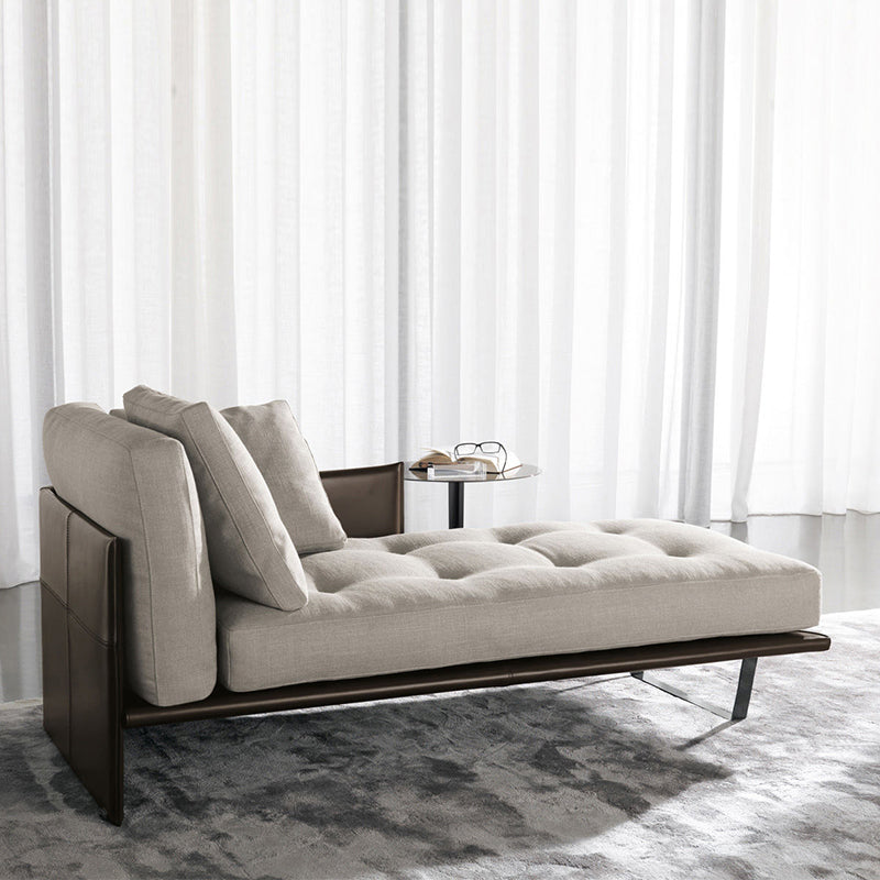 Modern Style Chaise Bedroom Living Room Square Arms Solid Color Chaise