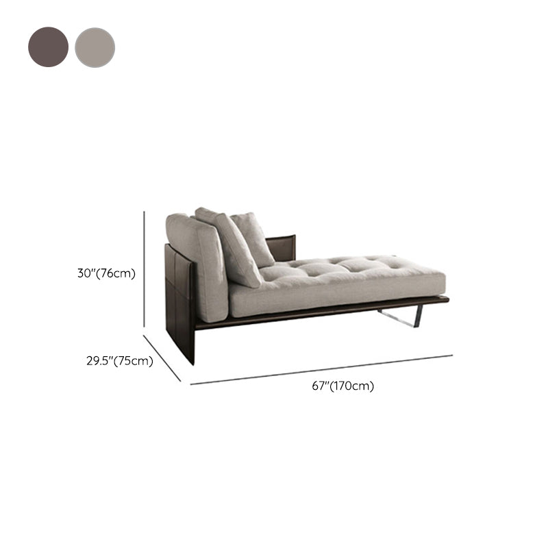 Modern Style Chaise Bedroom Living Room Square Arms Solid Color Chaise