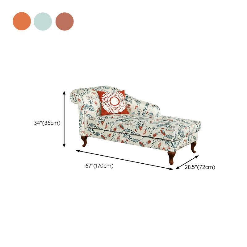 Modern Style Living Room Chaise Rolled Arms Upholstered Chaise