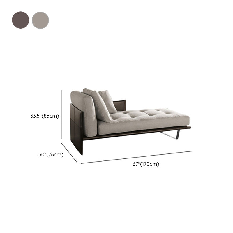 Living Room Chaise Square Arms Modern Chaise Lounge with Upholster