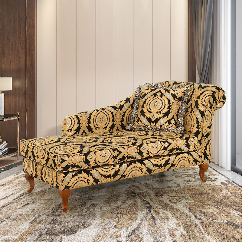 Living Room Upholstered Chaise Modern Style Rolled Arms Chaise