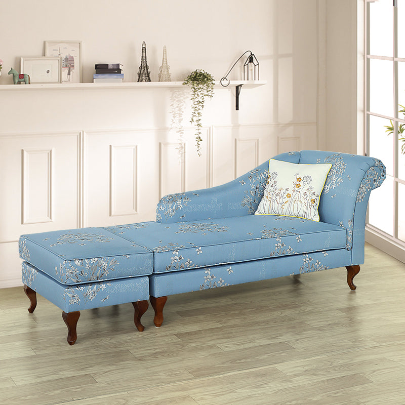 Living Room Upholstered Chaise Modern Style Rolled Arms Chaise