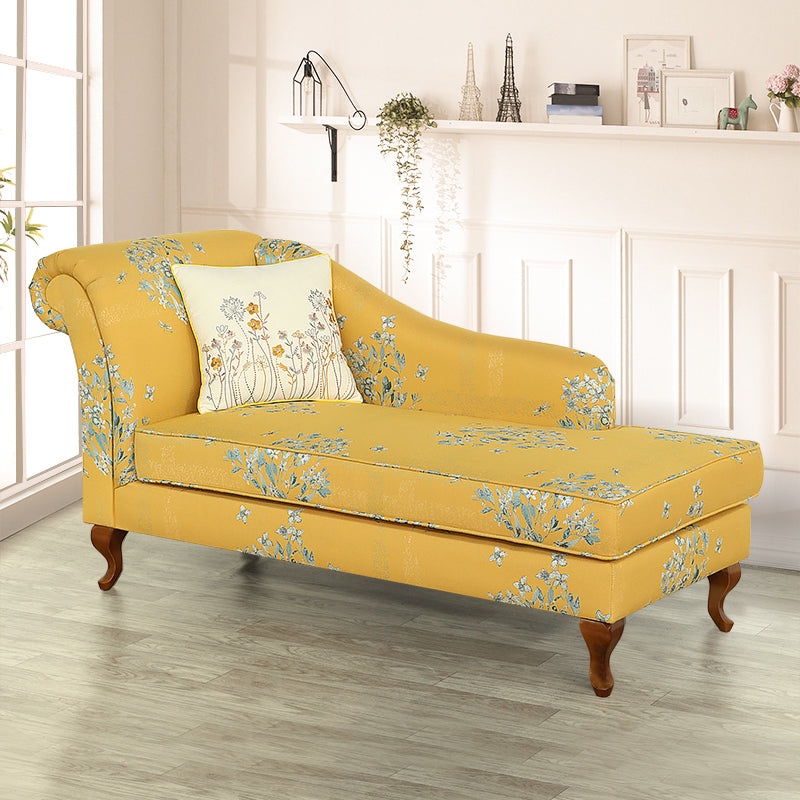 Living Room Upholstered Chaise Modern Style Rolled Arms Chaise