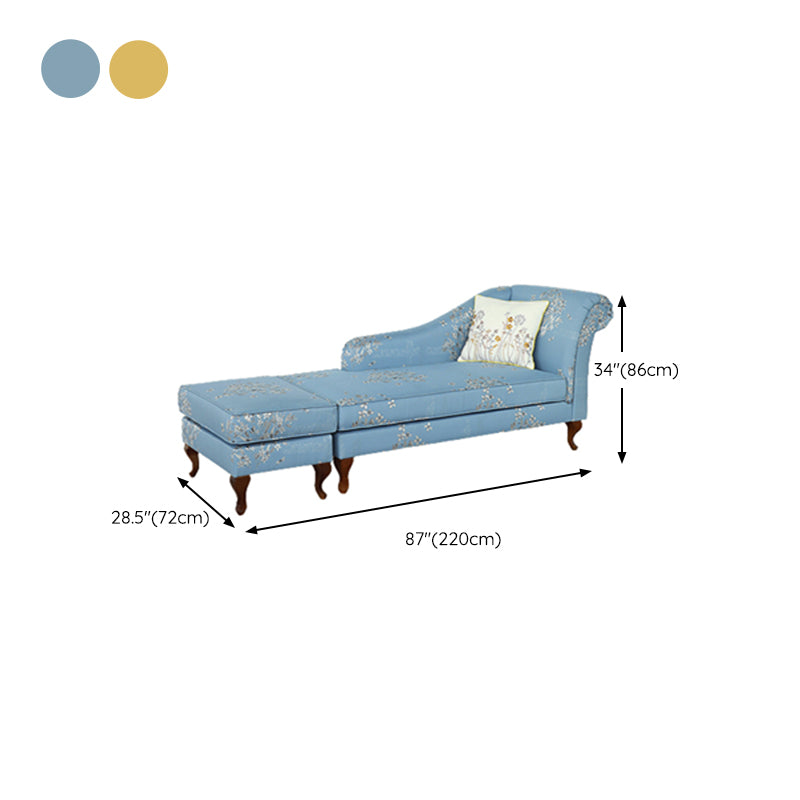 Living Room Upholstered Chaise Modern Style Rolled Arms Chaise