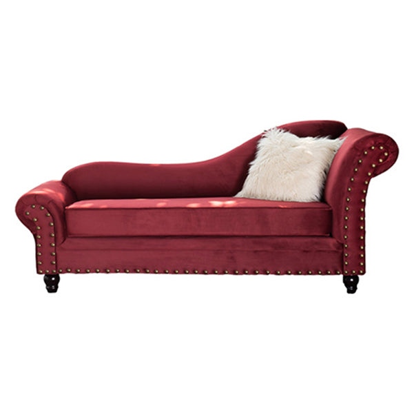 Contemporary Rolled Arms Chaise Living Room Chaise with Upholstered