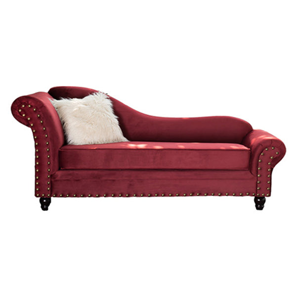 Contemporary Rolled Arms Chaise Living Room Chaise with Upholstered