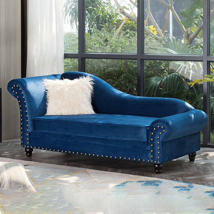 Contemporary Rolled Arms Chaise Living Room Chaise with Upholstered
