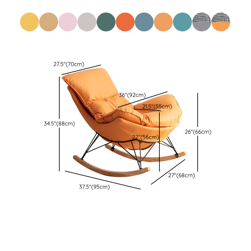 Rocking Chair Fabric Houndstooth Scratch Resistant Rocking Chair with Ottoman