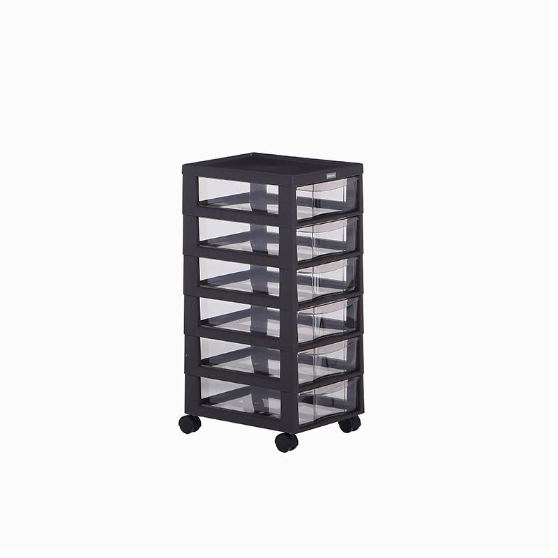 Modern Plastic File Cabinet Multi-Drawers Acrylic File Cabinet with Wheels