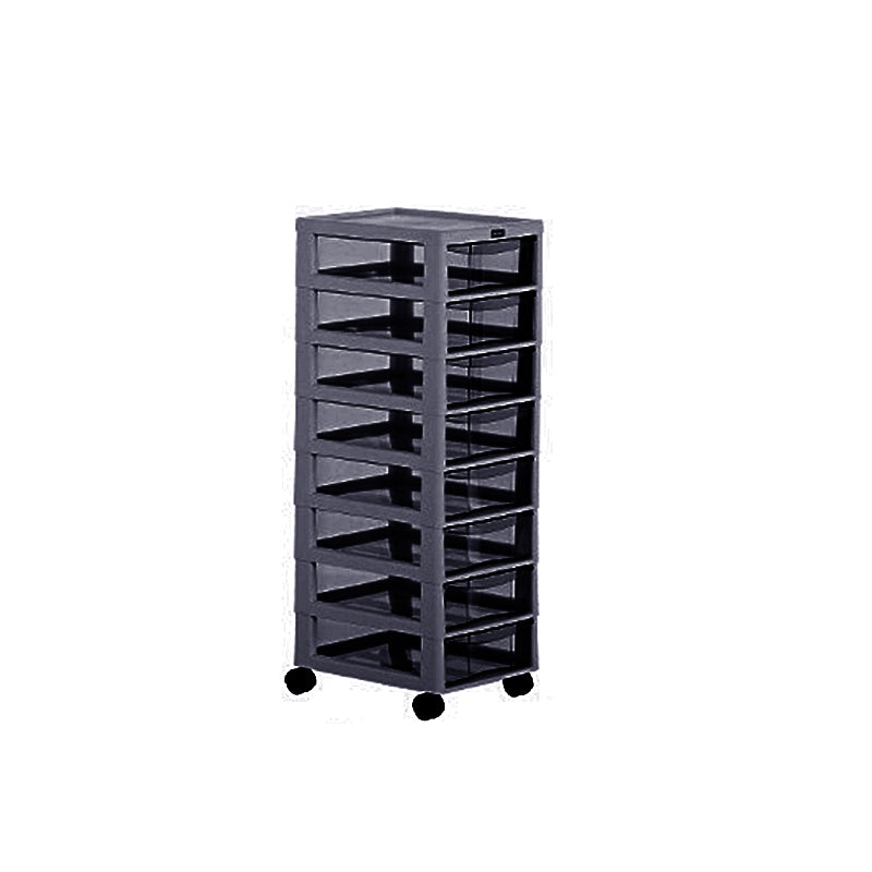 Modern Plastic File Cabinet Multi-Drawers Acrylic File Cabinet with Wheels
