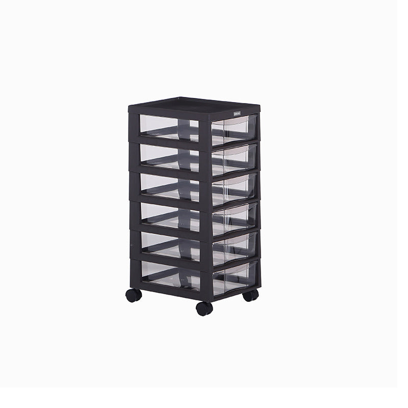 Modern Plastic File Cabinet Multi-Drawers Acrylic File Cabinet with Wheels