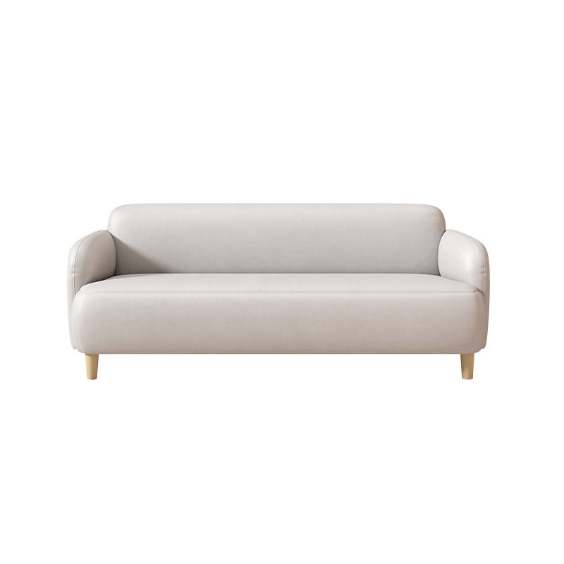 Glam Recessed Arm Settee Faux Leather Seating for Living Room