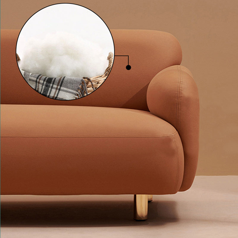 Glam Recessed Arm Settee Faux Leather Seating for Living Room