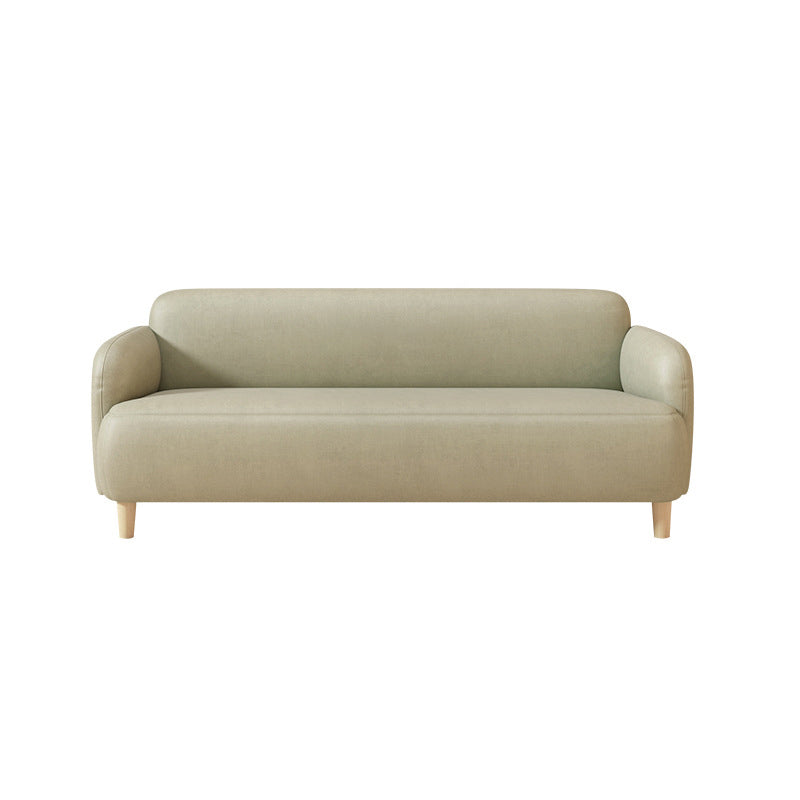 Glam Recessed Arm Settee Faux Leather Seating for Living Room