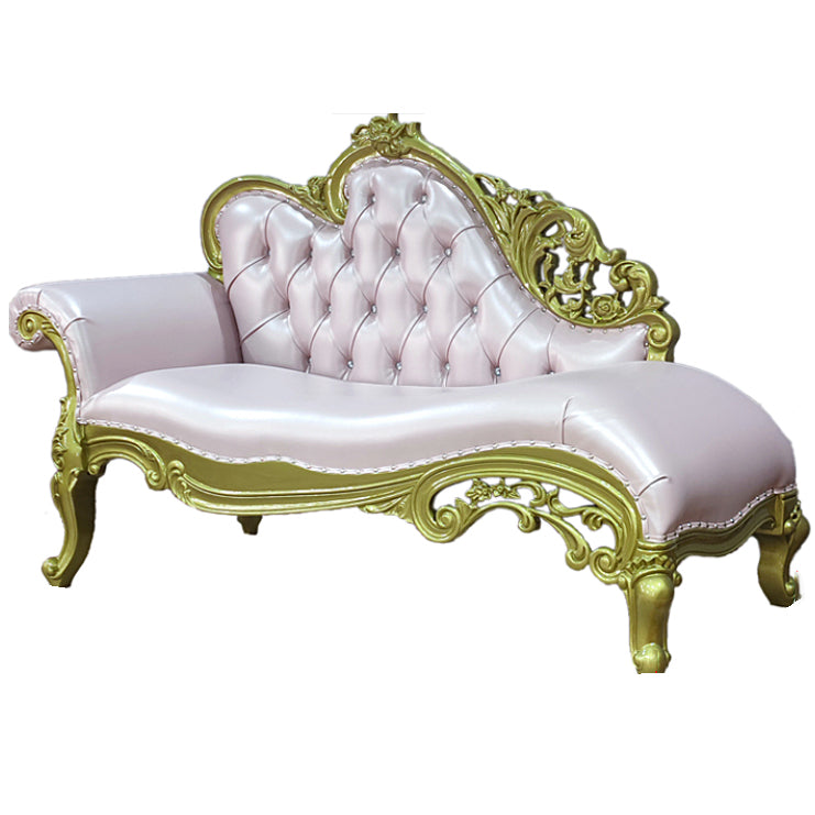 Living Room Rolled Arms Chaise Luxury Style Chaise Lounge with Button Tufted