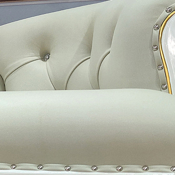 Living Room Rolled Arms Chaise Luxury Style Chaise Lounge with Button Tufted