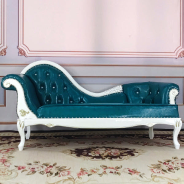 Living Room Rolled Arms Chaise Luxury Style Chaise Lounge with Button Tufted