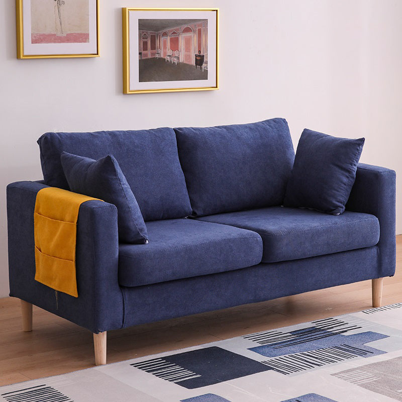 Scandinavian 2 Seater Sofa with 2 Pillows Back and Square Arms