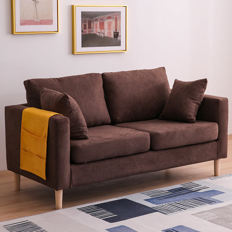 Scandinavian 2 Seater Sofa with 2 Pillows Back and Square Arms
