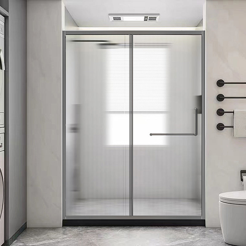 Glass and Metal Shower Door Simple Inline Black Shower Bath Door