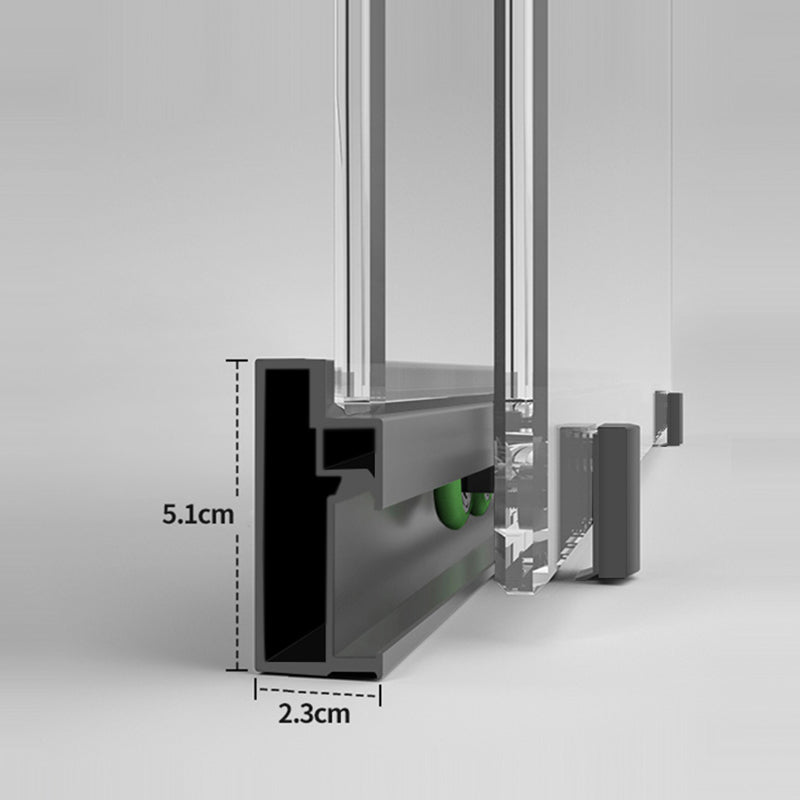 Glass and Metal Shower Door Simple Inline Black Shower Bath Door