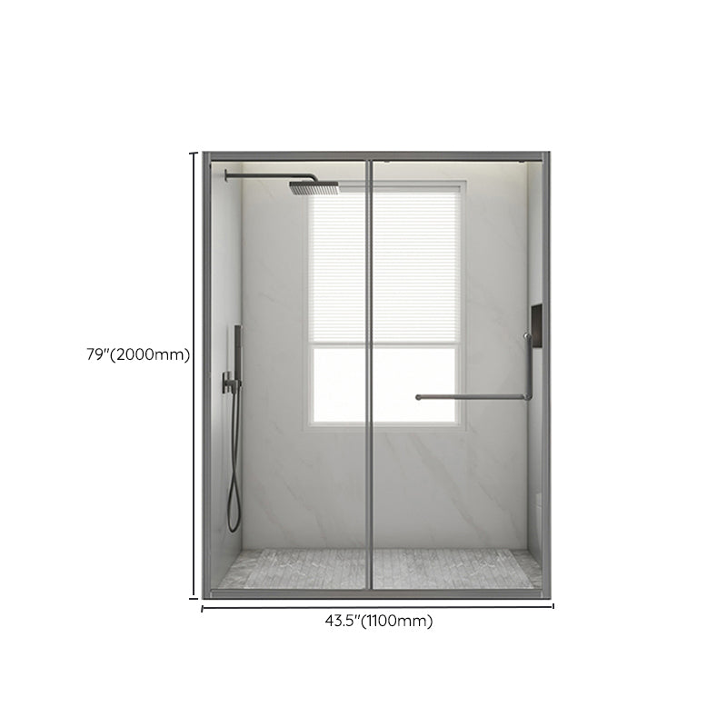 Glass and Metal Shower Door Simple Inline Black Shower Bath Door