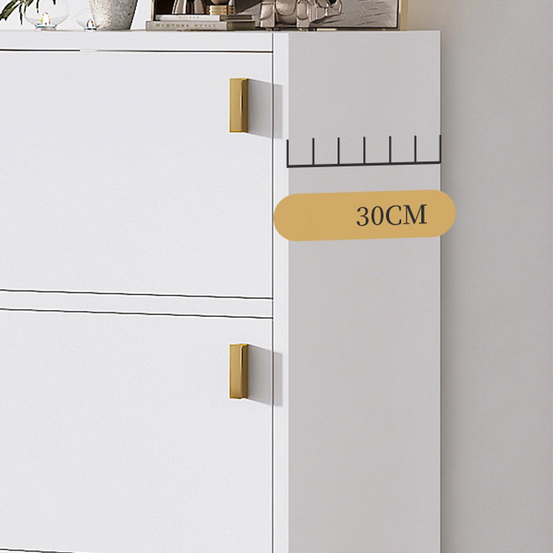 Modern Rectangle Chest White Wood Storage Cabinet with Drawer