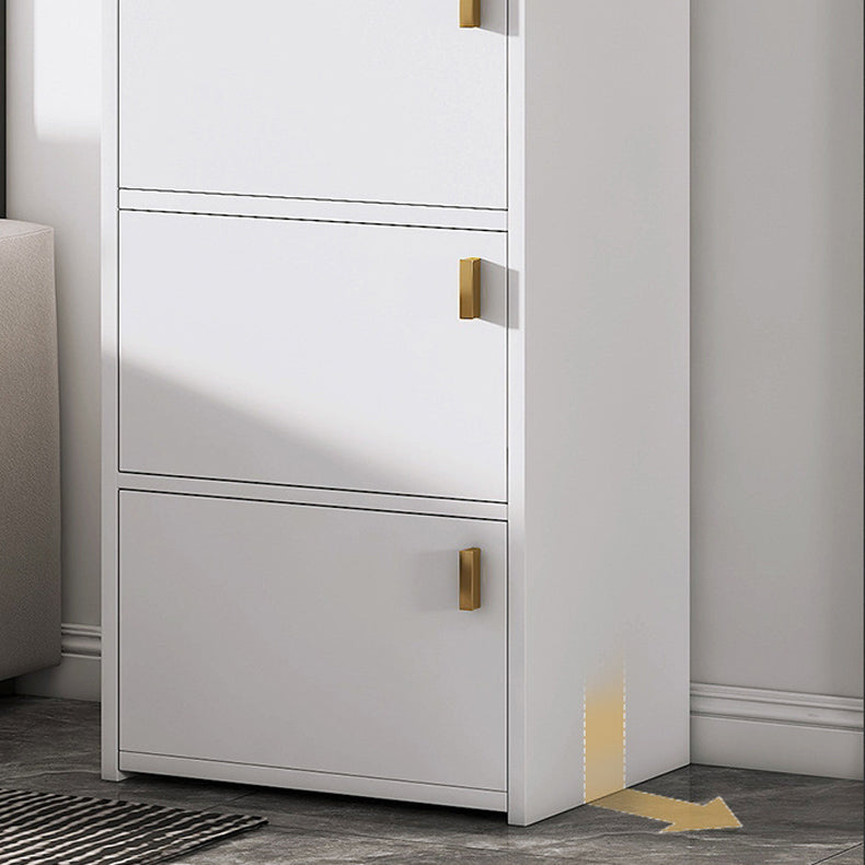 Modern Rectangle Chest White Wood Storage Cabinet with Drawer