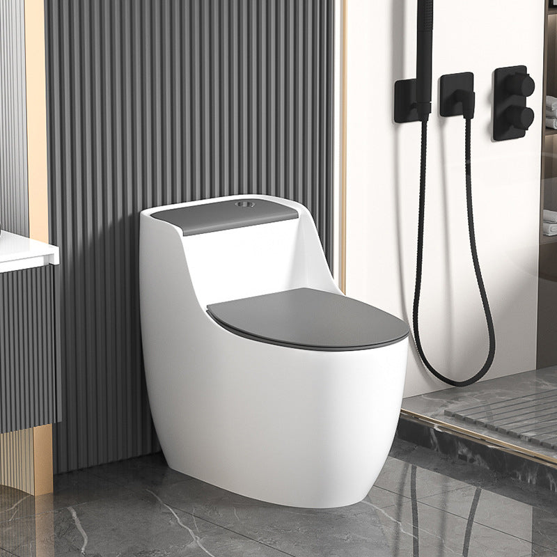 Modern Floor Mounted Ceramic Toilet One Piece Flush Toilet with Toilet Seat