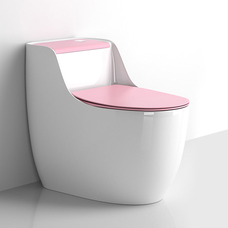 Modern Floor Mounted Ceramic Toilet One Piece Flush Toilet with Toilet Seat
