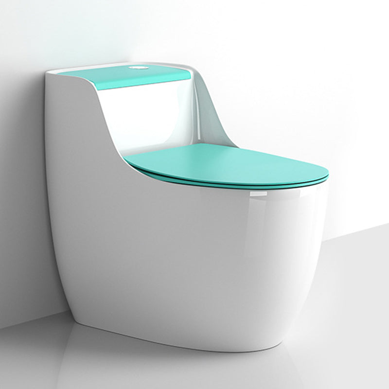Modern Floor Mounted Ceramic Toilet One Piece Flush Toilet with Toilet Seat