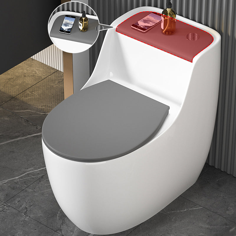 Modern Floor Mounted Ceramic Toilet One Piece Flush Toilet with Toilet Seat