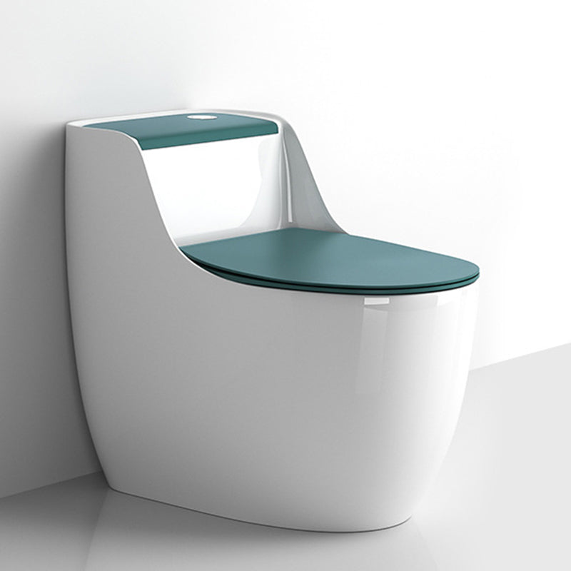 Modern Floor Mounted Ceramic Toilet One Piece Flush Toilet with Toilet Seat