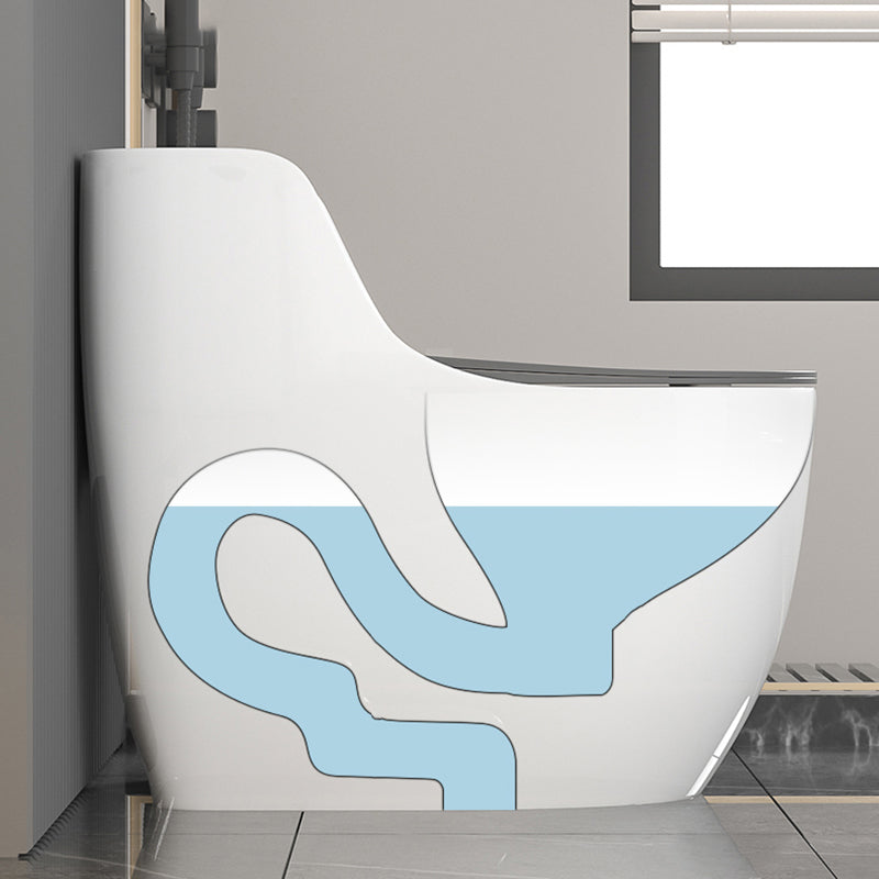 Modern Floor Mounted Ceramic Toilet One Piece Flush Toilet with Toilet Seat