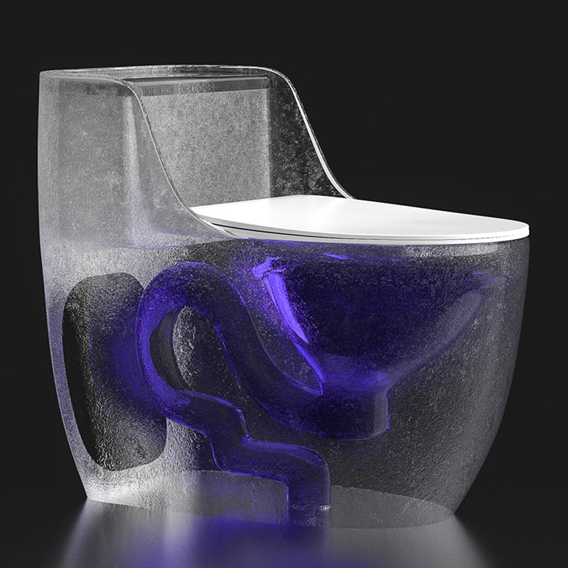 Modern Floor Mounted Ceramic Toilet One Piece Flush Toilet with Toilet Seat