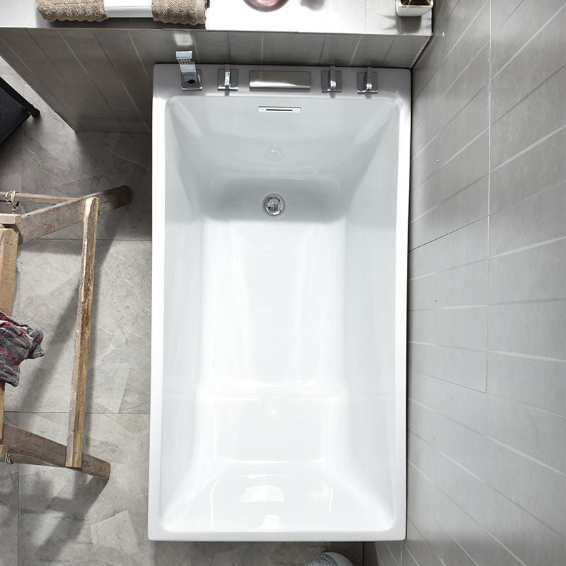 Acrylic Soaking Bathtub Antique Finish Rectangular Bathtub (Shelf not Included)
