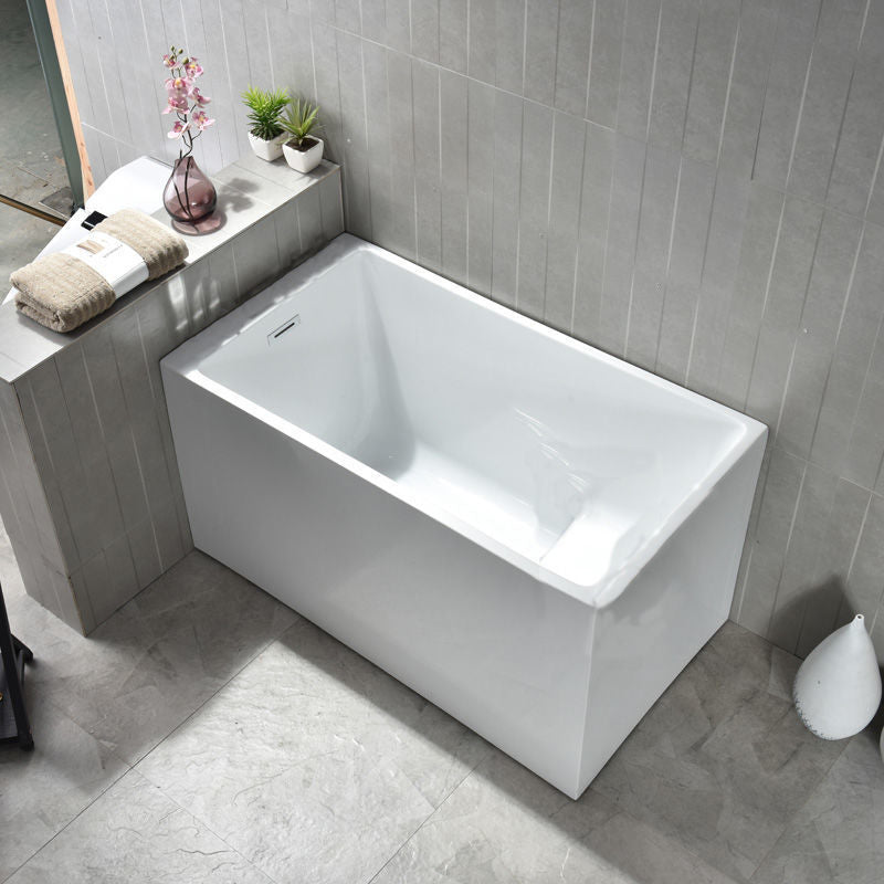 Acrylic Soaking Bathtub Antique Finish Rectangular Bathtub (Shelf not Included)