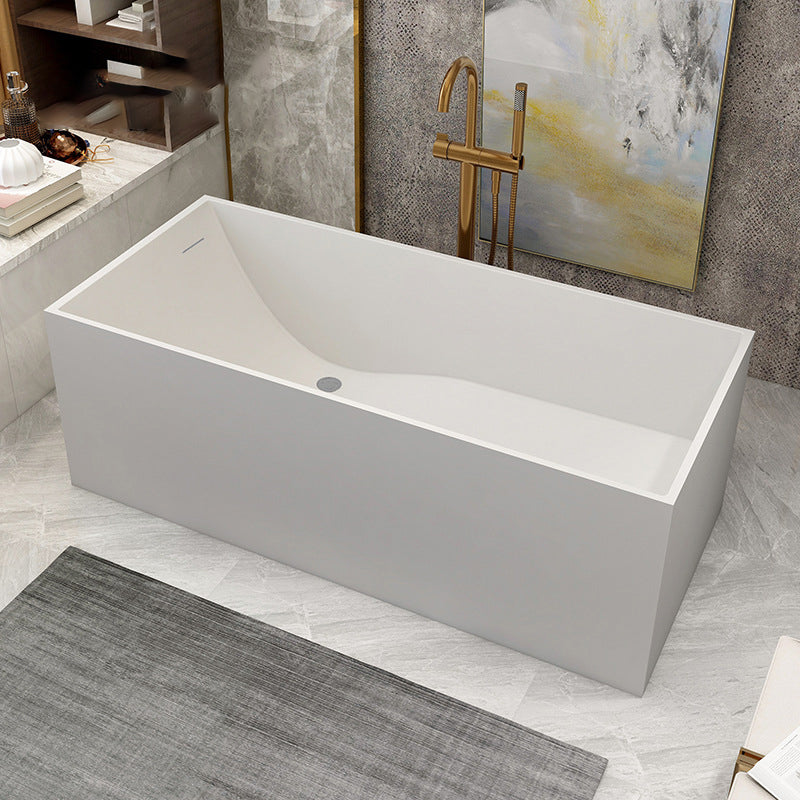 Stone Soaking Bathtub Antique Finish Rectangular Back to Wall Bath Tub