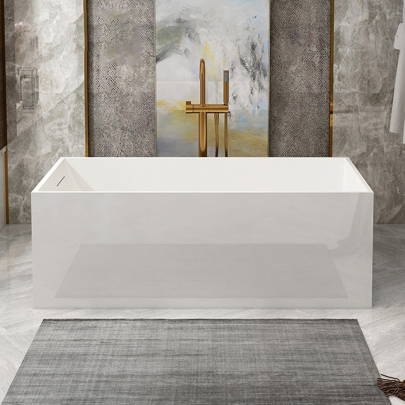 Stone Soaking Bathtub Antique Finish Rectangular Back to Wall Bath Tub