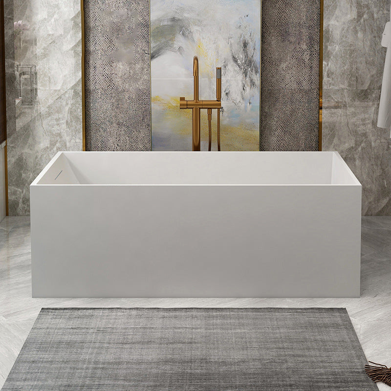 Stone Soaking Bathtub Antique Finish Rectangular Back to Wall Bath Tub